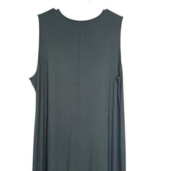 J Jill Wearever Black Sleeveless Maxi Dress XL Petite Minimalist Travel‎ - Picture 8 of 10